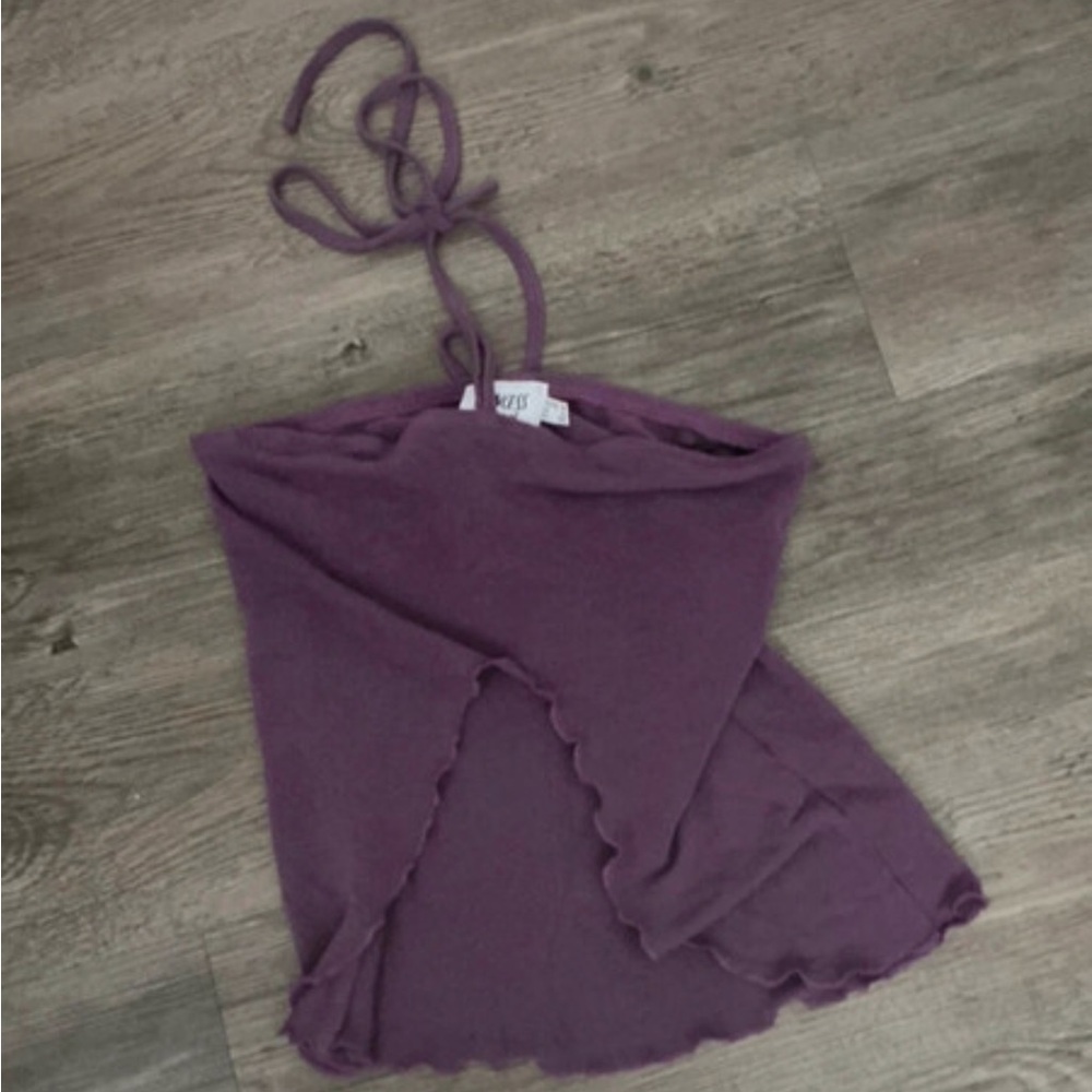 Princess Polly Purple Halter Wrap Crop Top